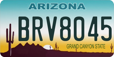 AZ license plate BRV8045
