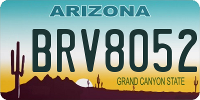 AZ license plate BRV8052