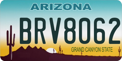 AZ license plate BRV8062