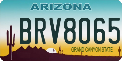 AZ license plate BRV8065