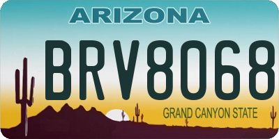 AZ license plate BRV8068