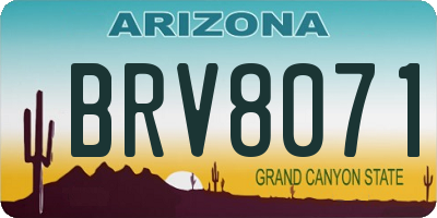 AZ license plate BRV8071
