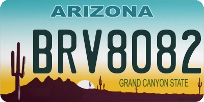 AZ license plate BRV8082