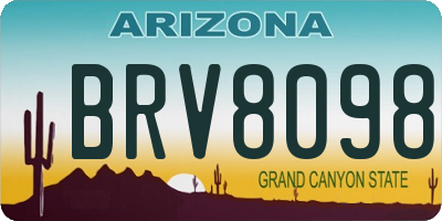 AZ license plate BRV8098