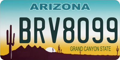 AZ license plate BRV8099