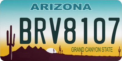 AZ license plate BRV8107