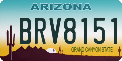 AZ license plate BRV8151