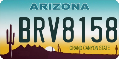 AZ license plate BRV8158