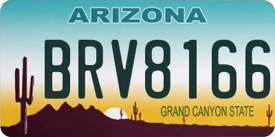 AZ license plate BRV8166