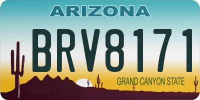 AZ license plate BRV8171
