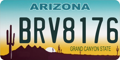 AZ license plate BRV8176