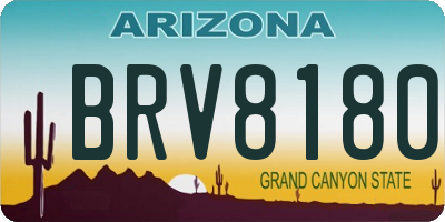 AZ license plate BRV8180