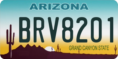 AZ license plate BRV8201