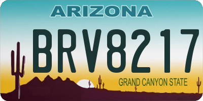 AZ license plate BRV8217