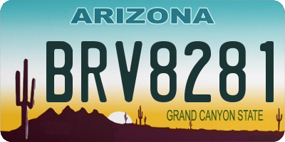 AZ license plate BRV8281
