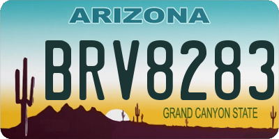 AZ license plate BRV8283
