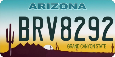 AZ license plate BRV8292