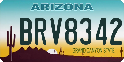 AZ license plate BRV8342