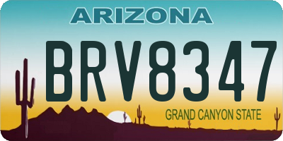 AZ license plate BRV8347