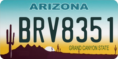 AZ license plate BRV8351