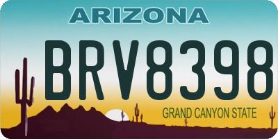 AZ license plate BRV8398