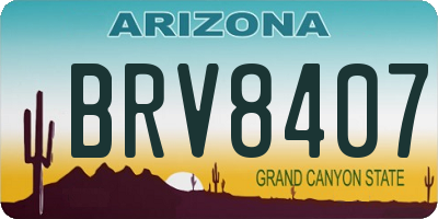 AZ license plate BRV8407