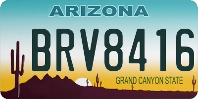 AZ license plate BRV8416
