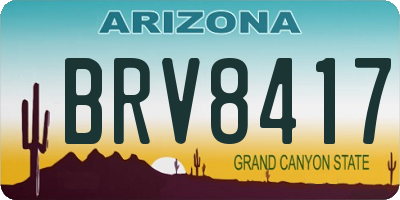 AZ license plate BRV8417