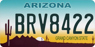AZ license plate BRV8422