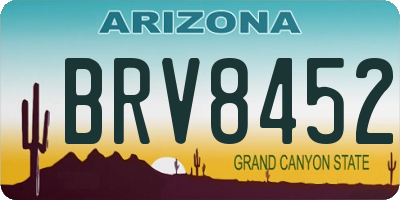 AZ license plate BRV8452