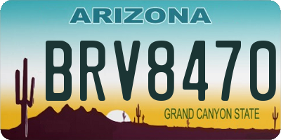 AZ license plate BRV8470