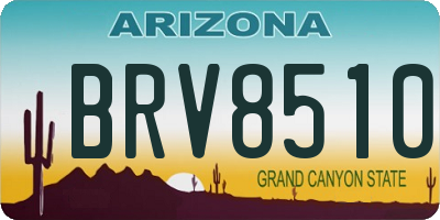 AZ license plate BRV8510