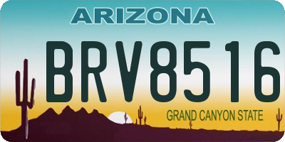 AZ license plate BRV8516