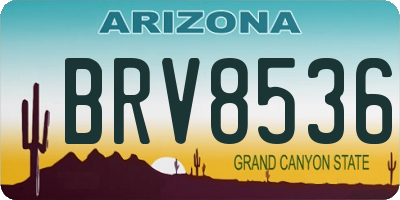 AZ license plate BRV8536