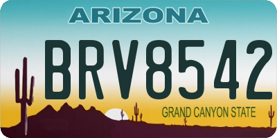 AZ license plate BRV8542