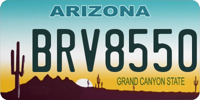AZ license plate BRV8550