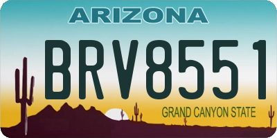 AZ license plate BRV8551