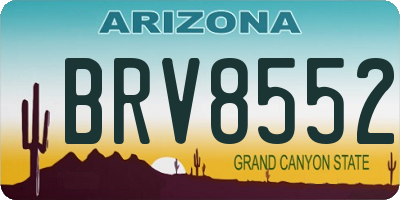 AZ license plate BRV8552