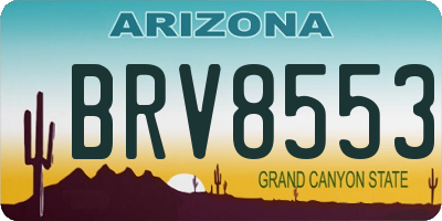 AZ license plate BRV8553