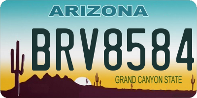 AZ license plate BRV8584