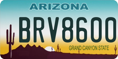 AZ license plate BRV8600