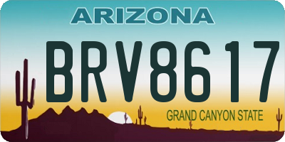 AZ license plate BRV8617