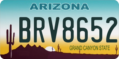 AZ license plate BRV8652