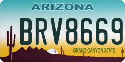 AZ license plate BRV8669