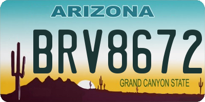 AZ license plate BRV8672