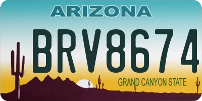 AZ license plate BRV8674