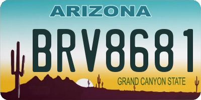 AZ license plate BRV8681