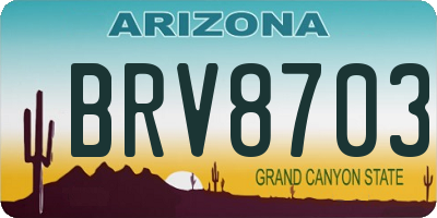 AZ license plate BRV8703