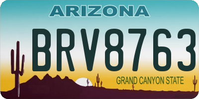 AZ license plate BRV8763