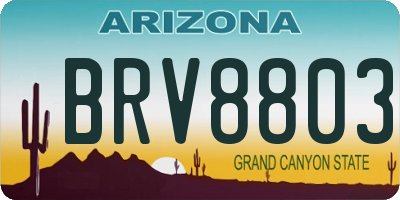 AZ license plate BRV8803
